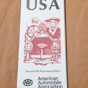 Vintage AAA Usa Road Map 75th Anniversary Edition 1977